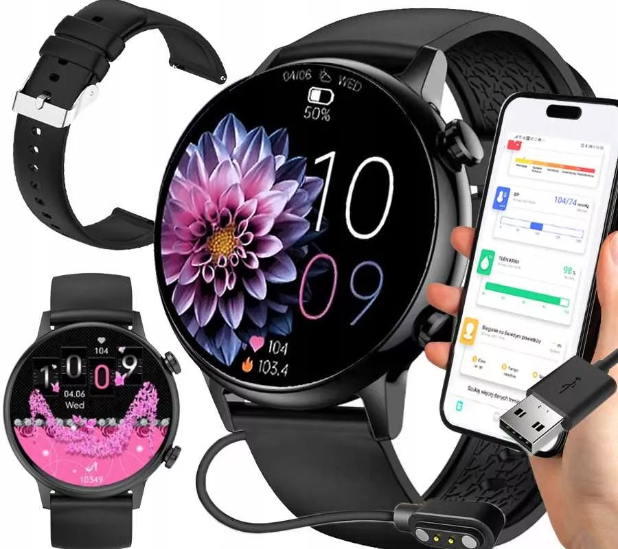 SMARTLAIKRODIS MOTERIŠKAS SMARTBAND PULSAS EKG SMS ŽINGSNIAI MENIU PL PRO WATCH