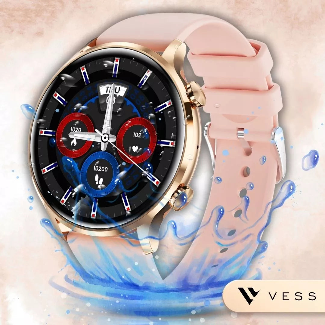 Moteriškas išmanusis laikrodis (Smartwatch) su skambučių funkcija, atsparus vandeniui + 4 dirželiai
