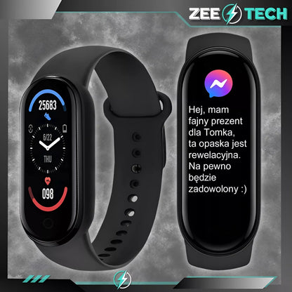 SMARTWATCH M6 LAIKRODIS VYRAMS MOTERIMS SPORTINĖ Apyrankė ŽINGSNIAI PULSAS PRANEŠIMAI