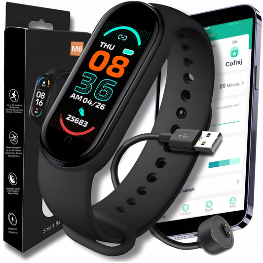 SMARTWATCH M6 LAIKRODIS VYRAMS MOTERIMS SPORTINĖ Apyrankė ŽINGSNIAI PULSAS PRANEŠIMAI