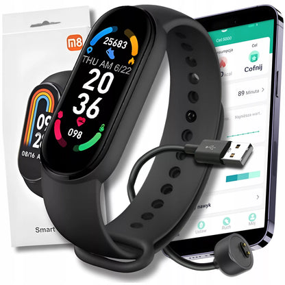 SMARTWATCH M8  LAIKRODIS VYRAMS MOTERIMS SPORTINĖ Apyrankė ŽINGSNIAI PULSAS PRANEŠIMAI