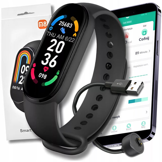 SMARTWATCH M8  LAIKRODIS VYRAMS MOTERIMS SPORTINĖ Apyrankė ŽINGSNIAI PULSAS PRANEŠIMAI