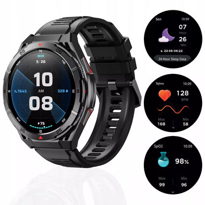 SMARTWATCH VYRIŠKAS LAIKRODIS GPS AMOLED atsparus vandeniui SPORTAS MENIU LT SMART WATCH