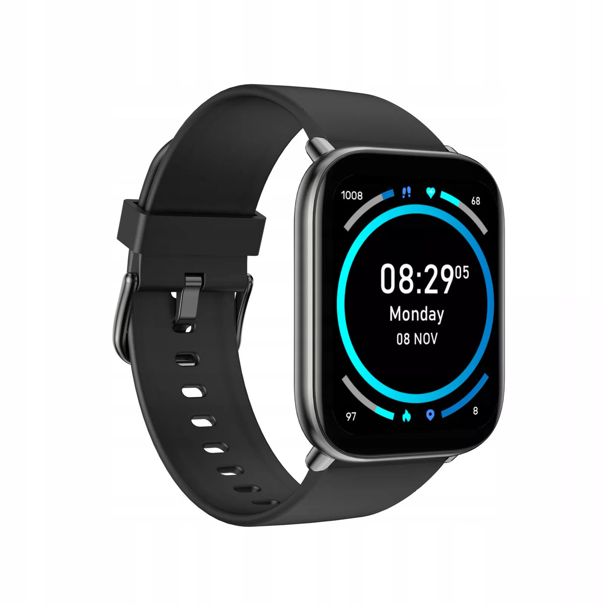 SMARTWATCH ORO-FIT PRO GT JUODA PL | AMOLED IP68 Pulsas Žingsniai