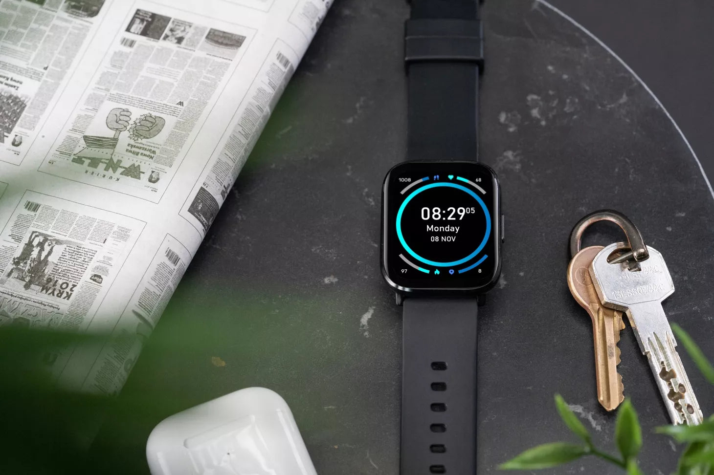 SMARTWATCH ORO-FIT PRO GT JUODA PL | AMOLED IP68 Pulsas Žingsniai