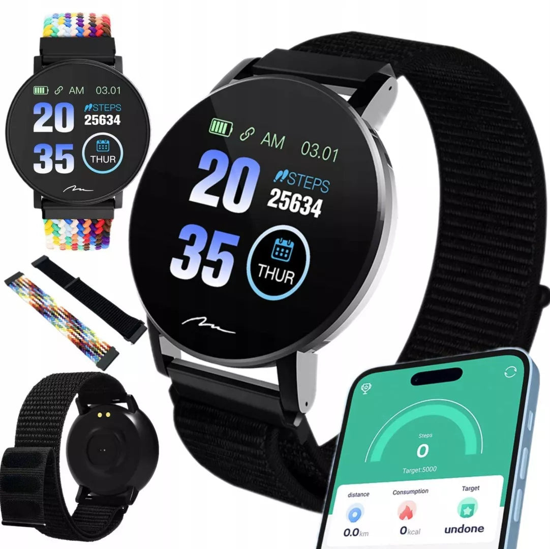 SMARTWATCH LAIKRODIS MOTERIŠKAS VYRIŠKAS ACTIVEBAND SPORTAS SLĖGIS PULSAS ŽINGSNIAI