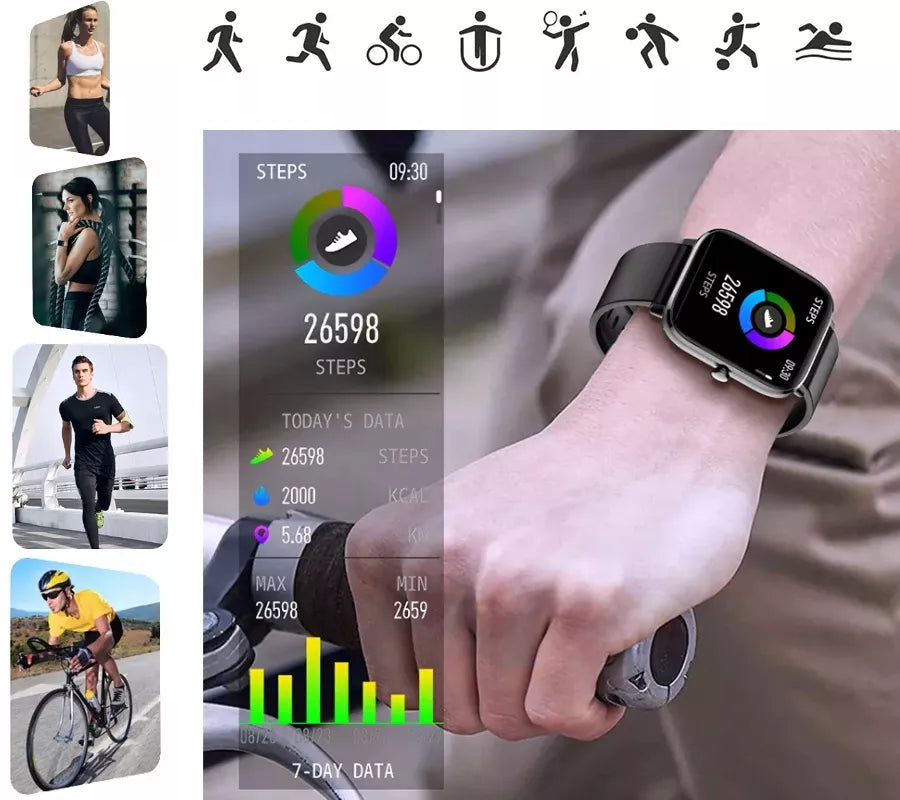 IŠMANUSIS LAIKRODIS MOTERIŠKAS LAIKRODIS SMS ŽINGSNIAI PULSAS SKAMBUČIAI PRO SMART WATCH 3 DIRŽELIAI