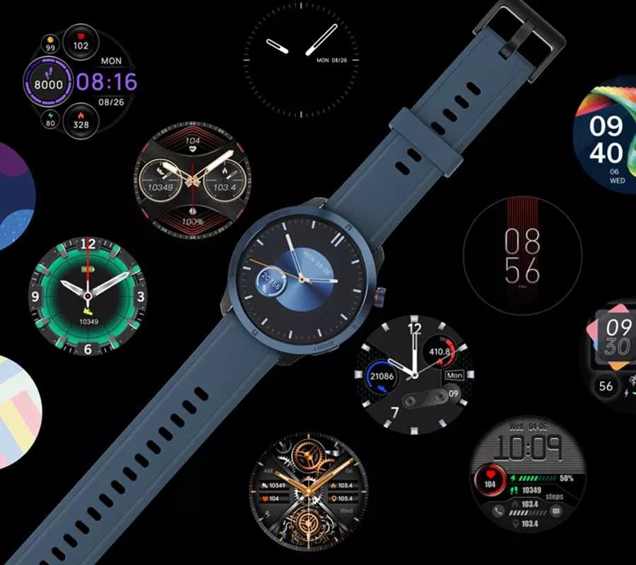 SMARTWATCH moteriškas SMS ŽINGSNIAI LENKIŠKAS MENIU SKAMBUČIAI 2 DIRŽELIAI + PLĖVELĖ