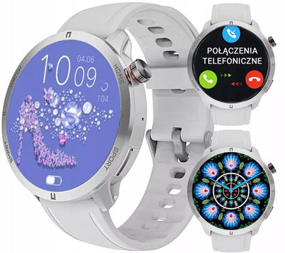 SMARTWATCH moteriškas SMS ŽINGSNIAI LENKIŠKAS MENIU SKAMBUČIAI 2 DIRŽELIAI + PLĖVELĖ