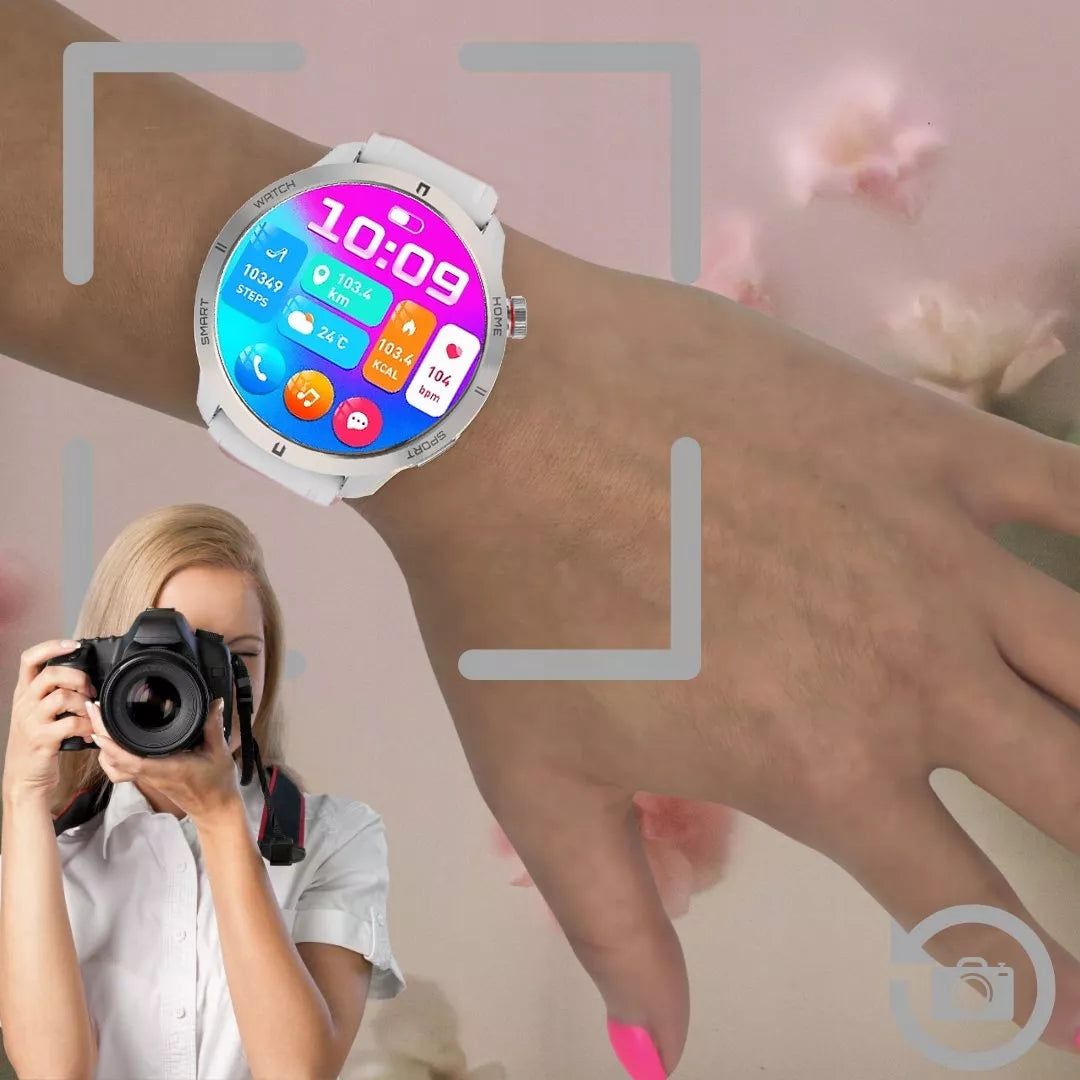 SMARTWATCH moteriškas SMS ŽINGSNIAI LENKIŠKAS MENIU SKAMBUČIAI 2 DIRŽELIAI + PLĖVELĖ