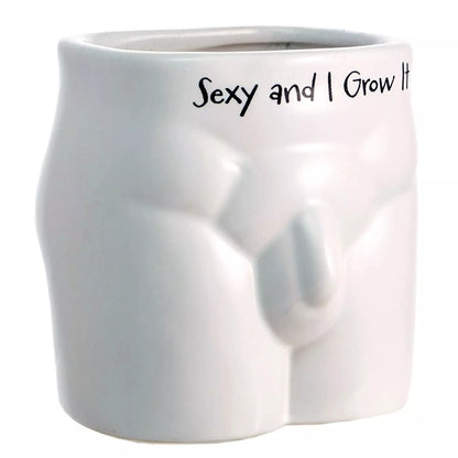 ZABAWNA DONICZKA „SEXY AND I GROW IT” – PREZENT DLA MIŁOŚNIKÓW ROŚLIN – 12 CM