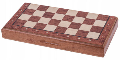 SQUARE – Dideli mediniai magnetiniai šachmatai 380 – Mahonis + 2 x papildomos valdovės