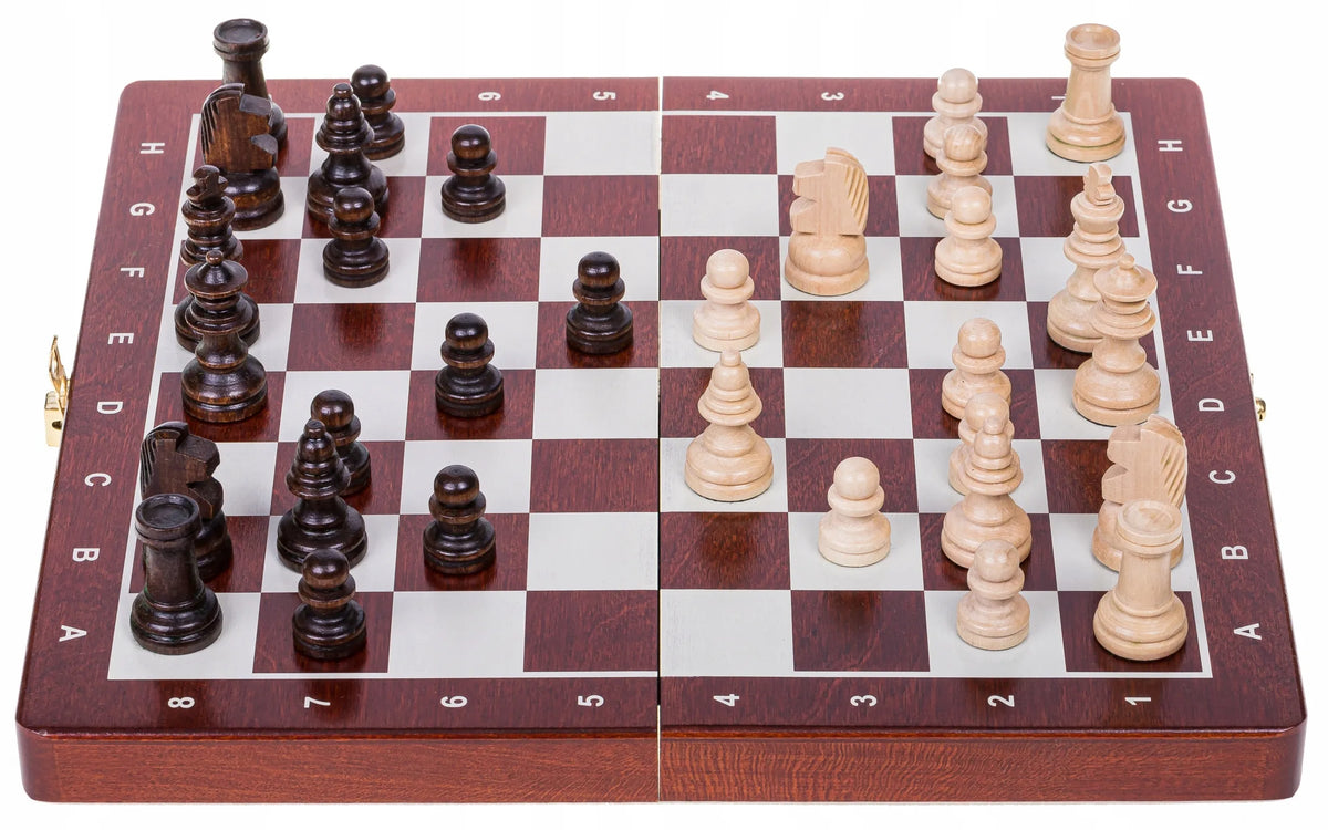 SQUARE mediniai MAGNETINIAI šachmatai Basic - 270 mm Stiprūs!
