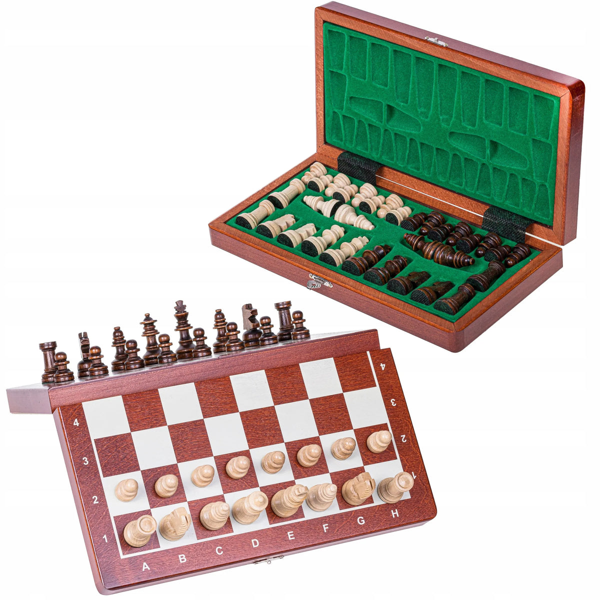 SQUARE mediniai MAGNETINIAI šachmatai Basic - 270 mm Stiprūs!