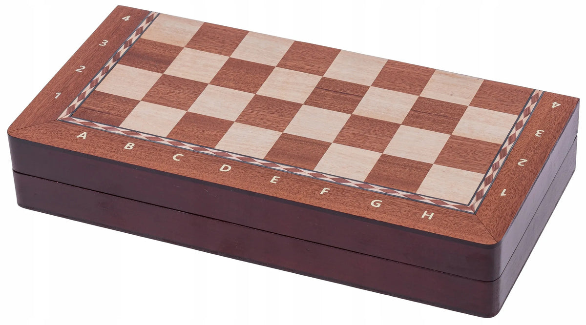 SQUARE – magnetiniai mediniai šachmatai 290 intarsija – raudonmedis / klevas
