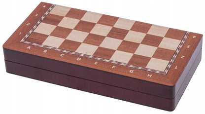 SQUARE – magnetiniai mediniai šachmatai 290 intarsija – raudonmedis / klevas