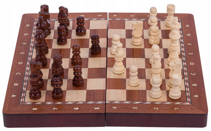 SQUARE – magnetiniai mediniai šachmatai 290 intarsija – raudonmedis / klevas