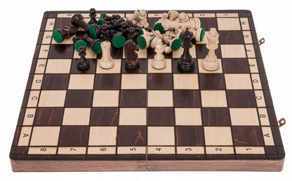SQUARE – Mediniai šachmatai SPORT – 40 x 40 cm – 4 dydžio šachmatų figūros