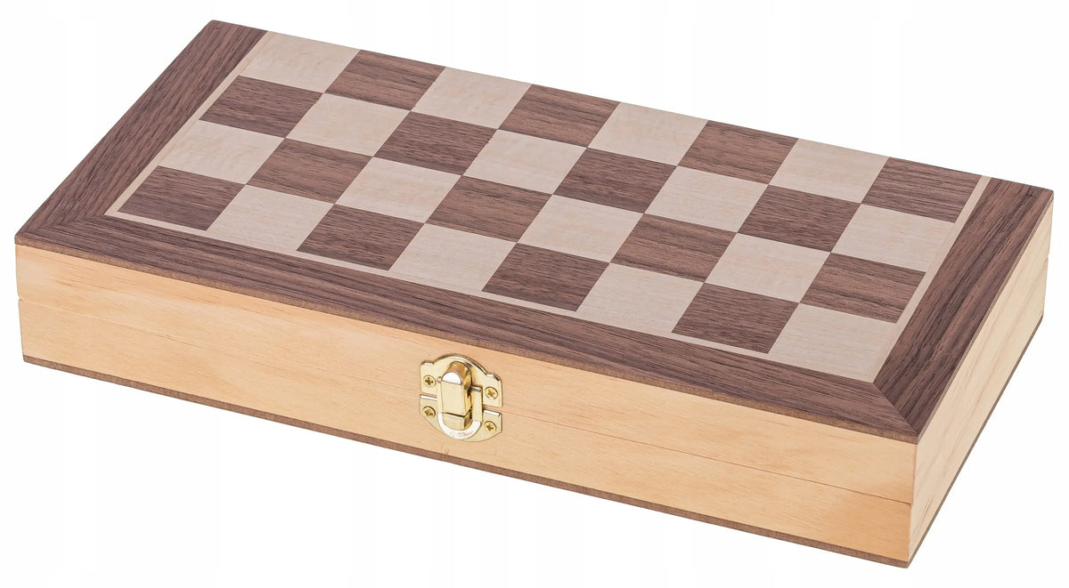 SQUARE - Mediniai šachmatai MOKYKLINIAI 290 Riešutmedžio spalvos 29 x 29 cm - Karalius 60 mm