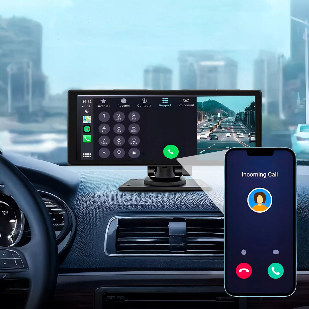 Automobilio multimedijos stotelė – Apple CarPlay, Android Auto, parkavimo kamera