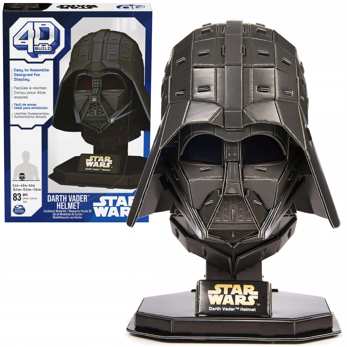 STAR WARS tamsiojo p. Vaderio šalmo 3D modelio dėlionė (4D Build)