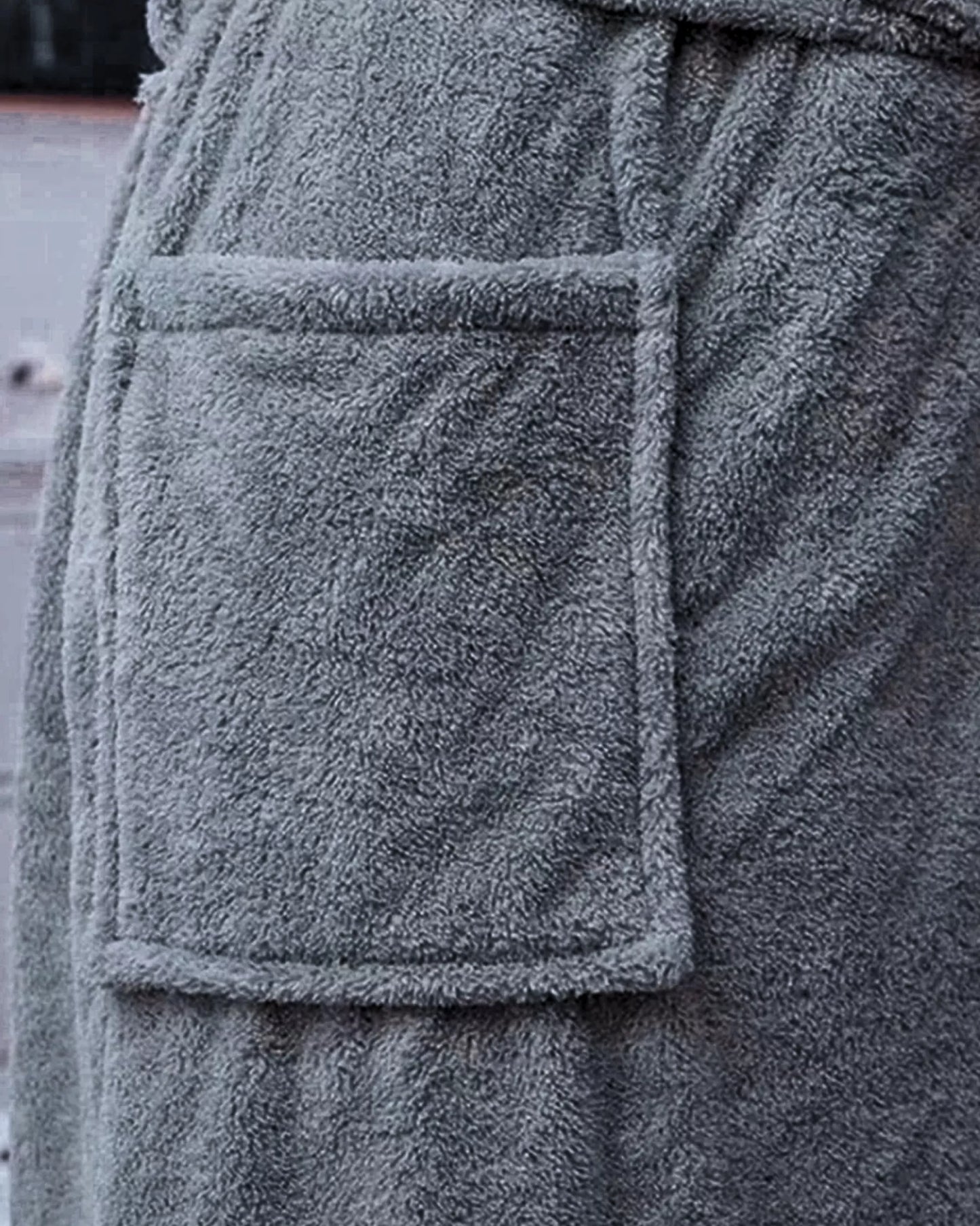 ŠLAFLIOK MOTERIŠKAS ŠILTAS MINKŠTAS ILGAS SURIŠAMAS PILKAS SU KIŠENĖMIS UNISEX
