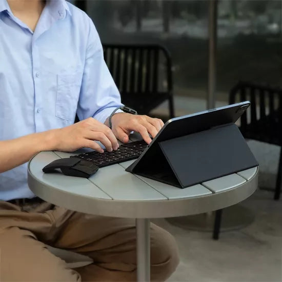 Sulankstoma belaidė „Bluetooth“ klaviatūra ir pelė, rinkinys, dėklas, kilimėlis