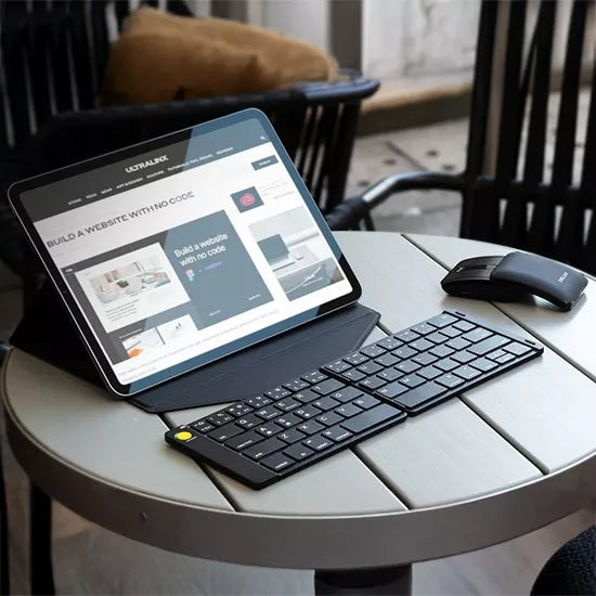 Sulankstoma belaidė „Bluetooth“ klaviatūra ir pelė, rinkinys, dėklas, kilimėlis