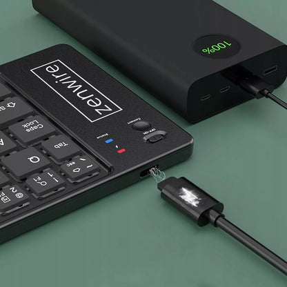 Sulankstoma Mini „Bluetooth“ belaidė klaviatūra planšetiniam komputeriui, telefonui, USB-C