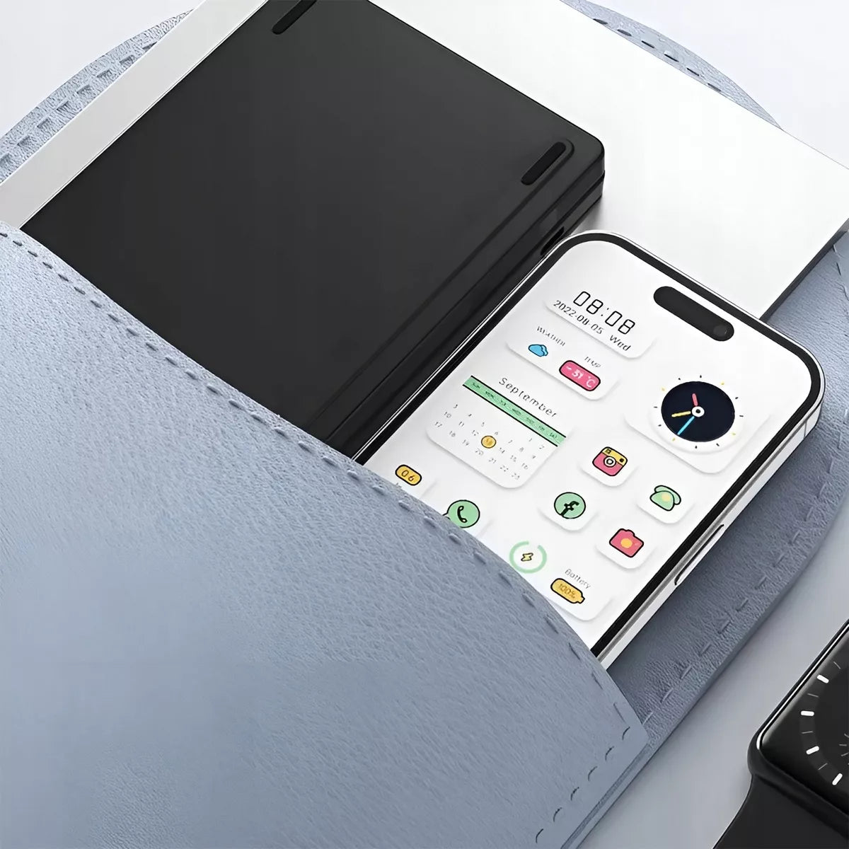 Sulankstoma Mini „Bluetooth“ belaidė klaviatūra planšetiniam komputeriui, telefonui, USB-C
