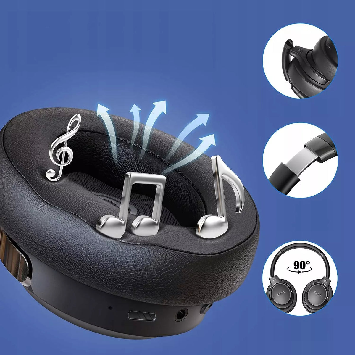 Belaidės ausinės FEEGAR Mello, 65H Bluetooth, Mikrofonas