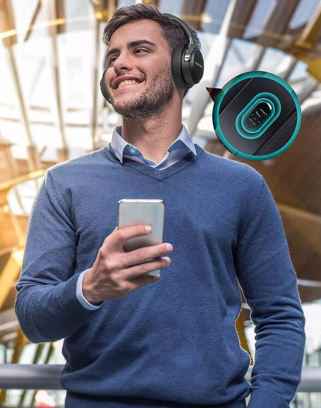 Belaidės ausinės FEEGAR Mello, 65H Bluetooth, Mikrofonas