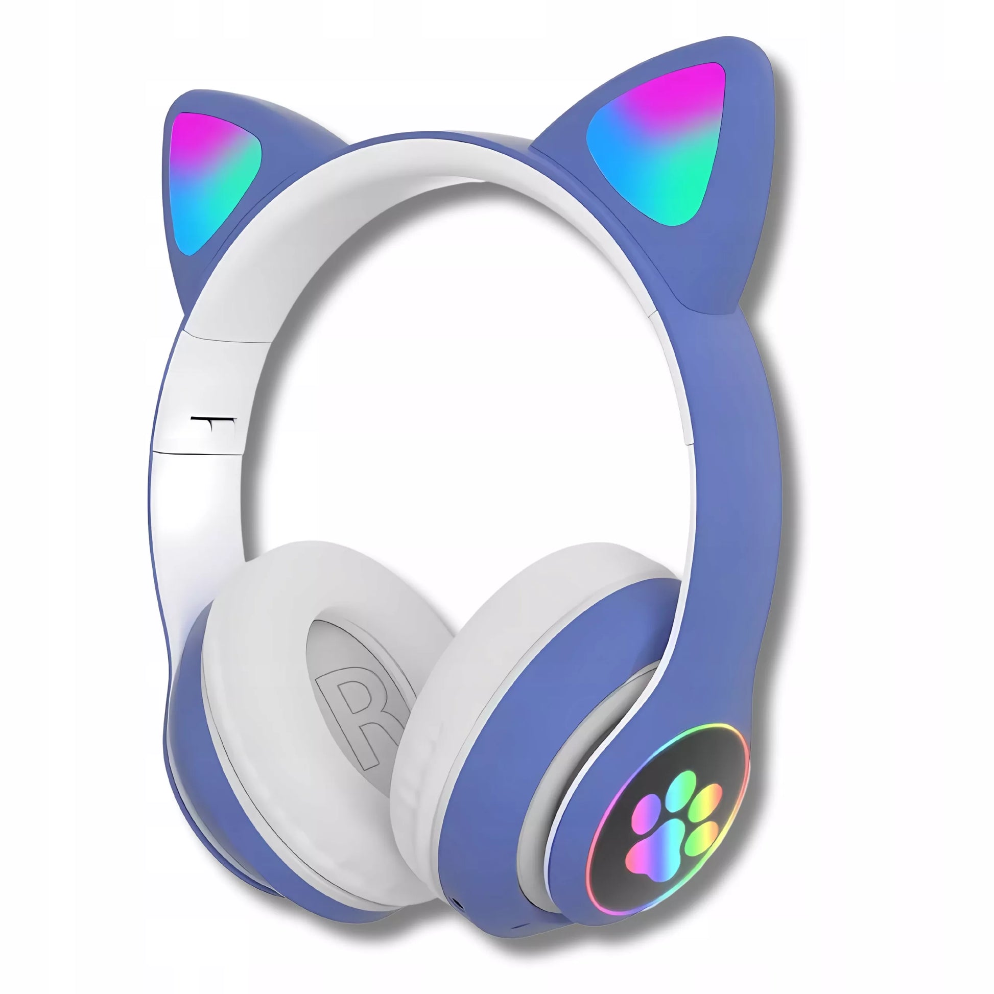 Juodos belaidės Bluetooth ausinės vaikams su katės ausimis