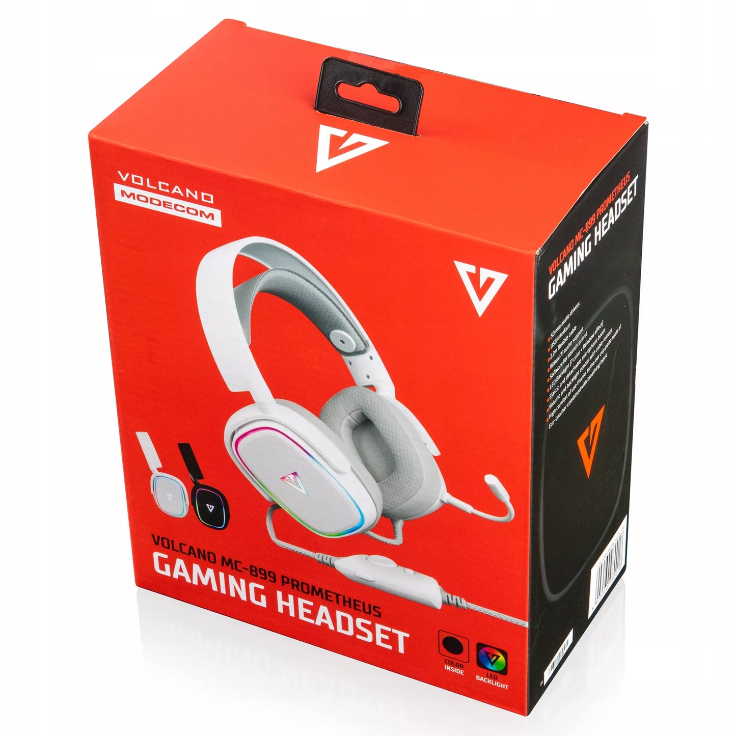 Žaidimų ausinės „MODECOM Volcano Prometheus“, USB, RGB LED su mikrofonu
