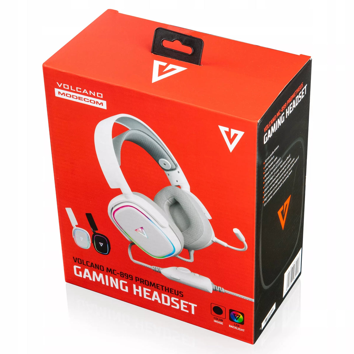 Žaidimų ausinės „MODECOM Volcano Prometheus“, USB, RGB LED su mikrofonu