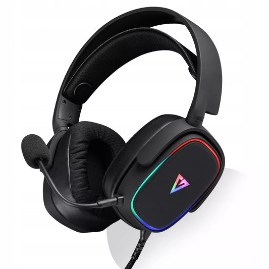 Žaidimų ausinės „MODECOM Volcano Prometheus“ su mikrofonu, USB, RGB LED