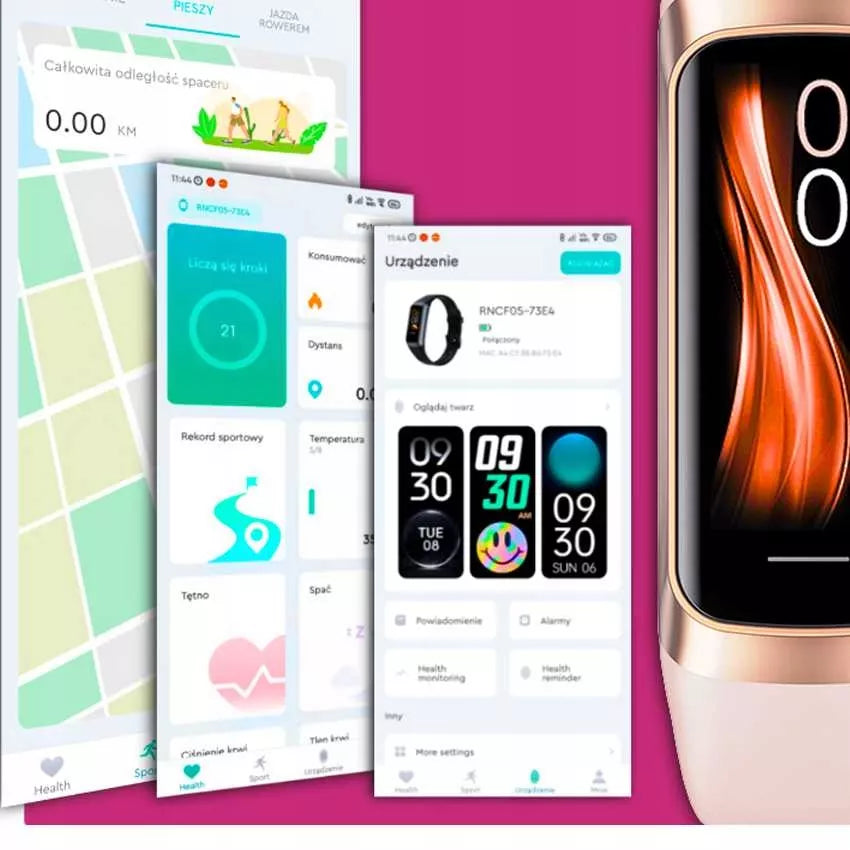 Smartwatch Sportinė apyrankė EKG Pulsas Žingsniai Kcal Kraujospūdis Temperatūra