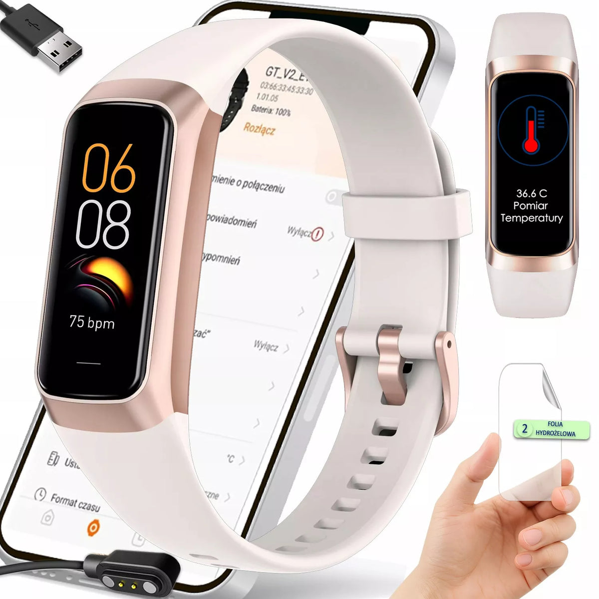 Smartwatch Sportinė apyrankė EKG Pulsas Žingsniai Kcal Kraujospūdis Temperatūra