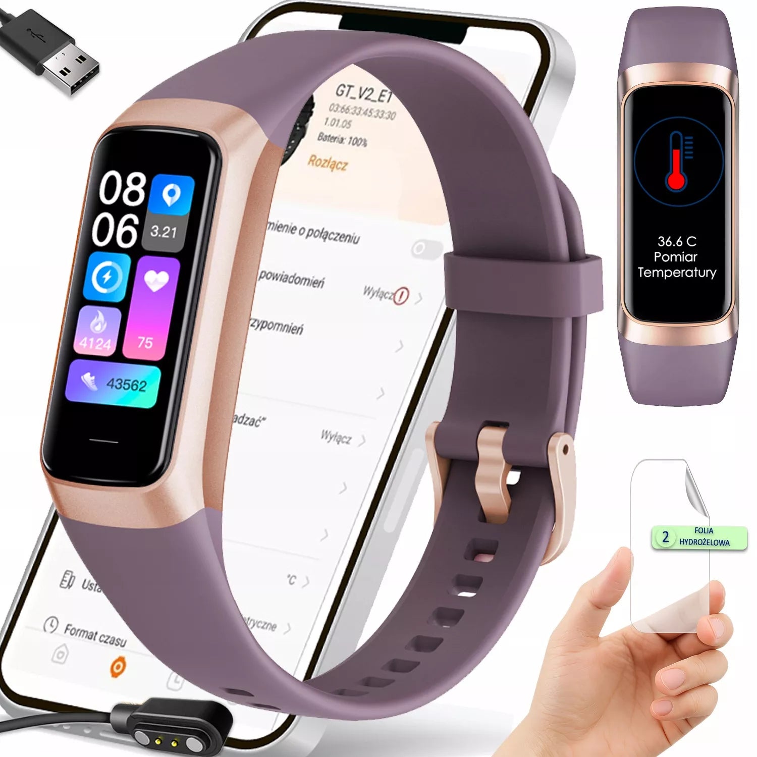 Smartwatch Sportinė apyrankė EKG Pulsas Žingsniai Kcal Kraujospūdis Temperatūra