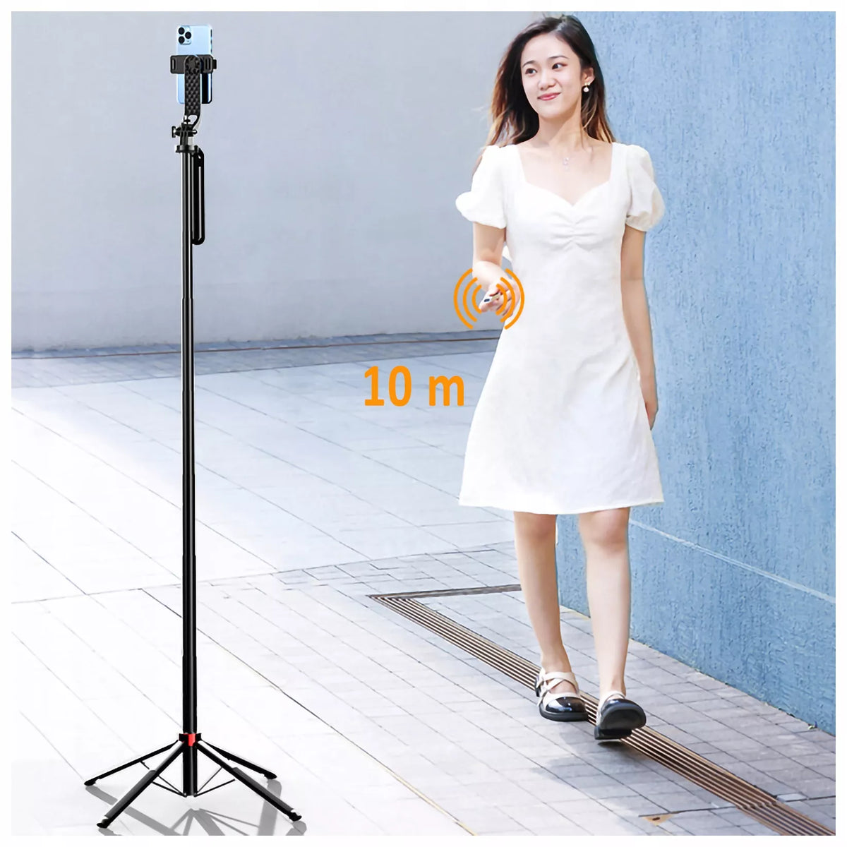 ULANZI MA09 Selfie Stick Tripod su Bluetooth nuotolinio valdymo pulteliu telefonui, GoPro kamerai