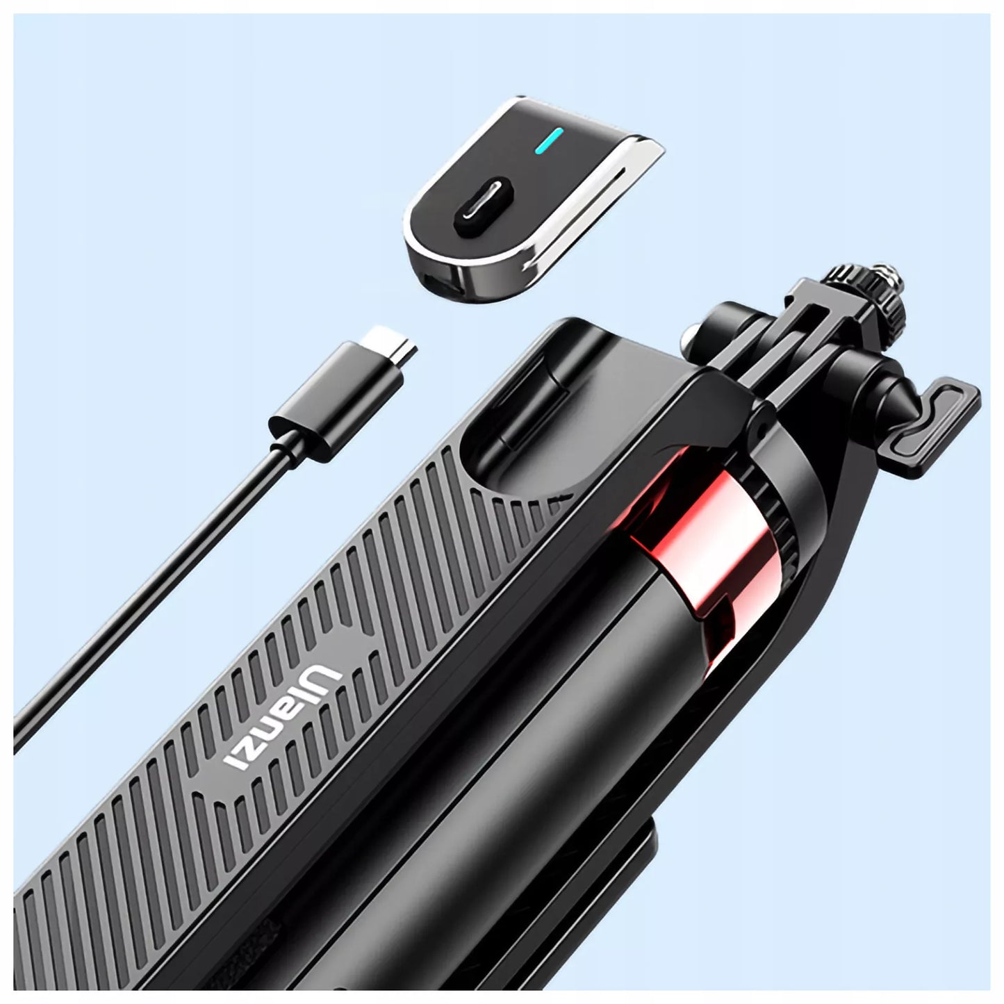 ULANZI MA09 Selfie Stick Tripod su Bluetooth nuotolinio valdymo pulteliu telefonui, GoPro kamerai