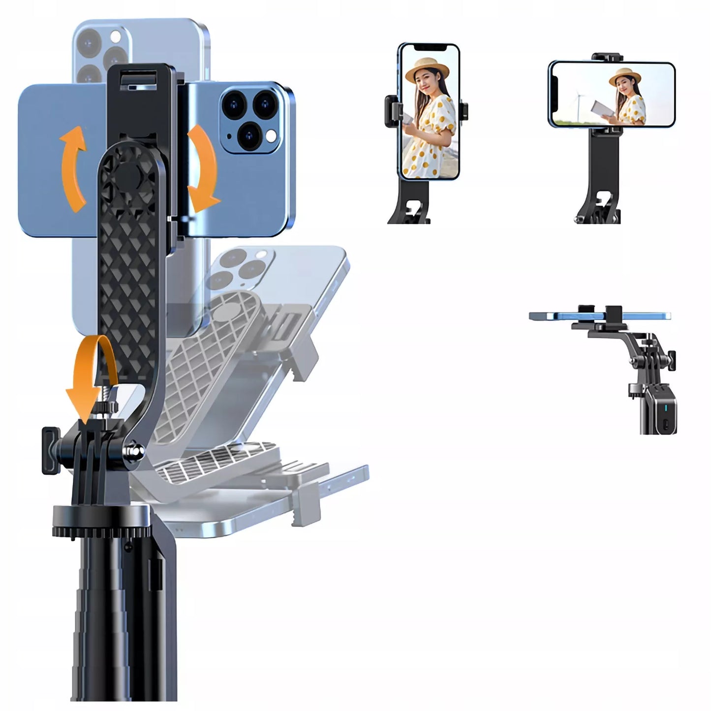 ULANZI MA09 Selfie Stick Tripod su Bluetooth nuotolinio valdymo pulteliu telefonui, GoPro kamerai