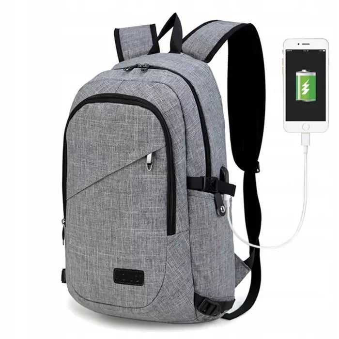 Kuprinė pilka 15,6″ laptopui, „IT Specialist“, biurui, USB, A4