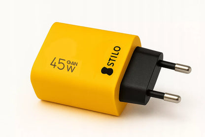GaN greito įkrovimo įkroviklis 45W PD/QC su 65W C/Lightning laidu