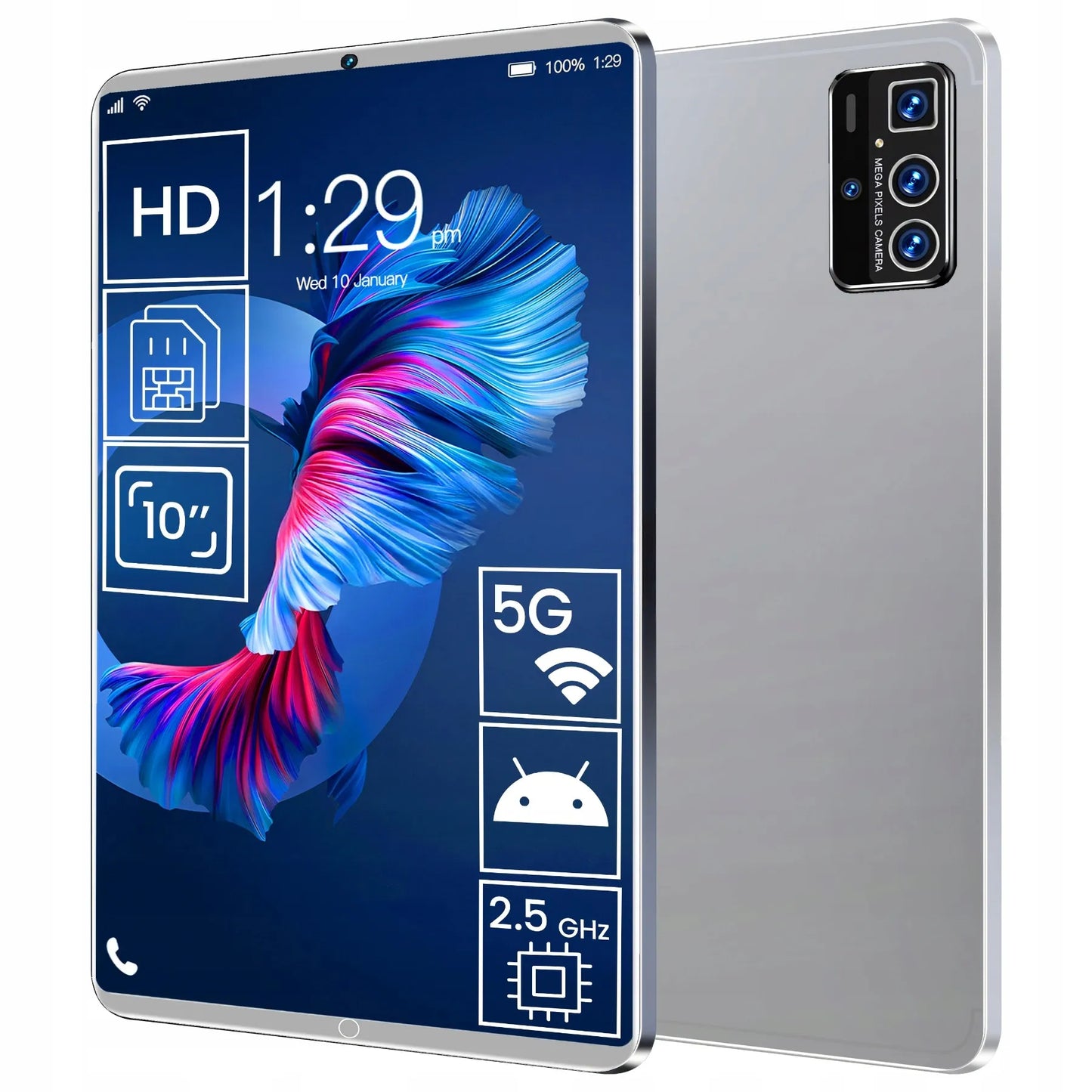 Planšetinis kompiuteris 10" 4GB+64GB Android Wi-Fi SIM BT 1280x800