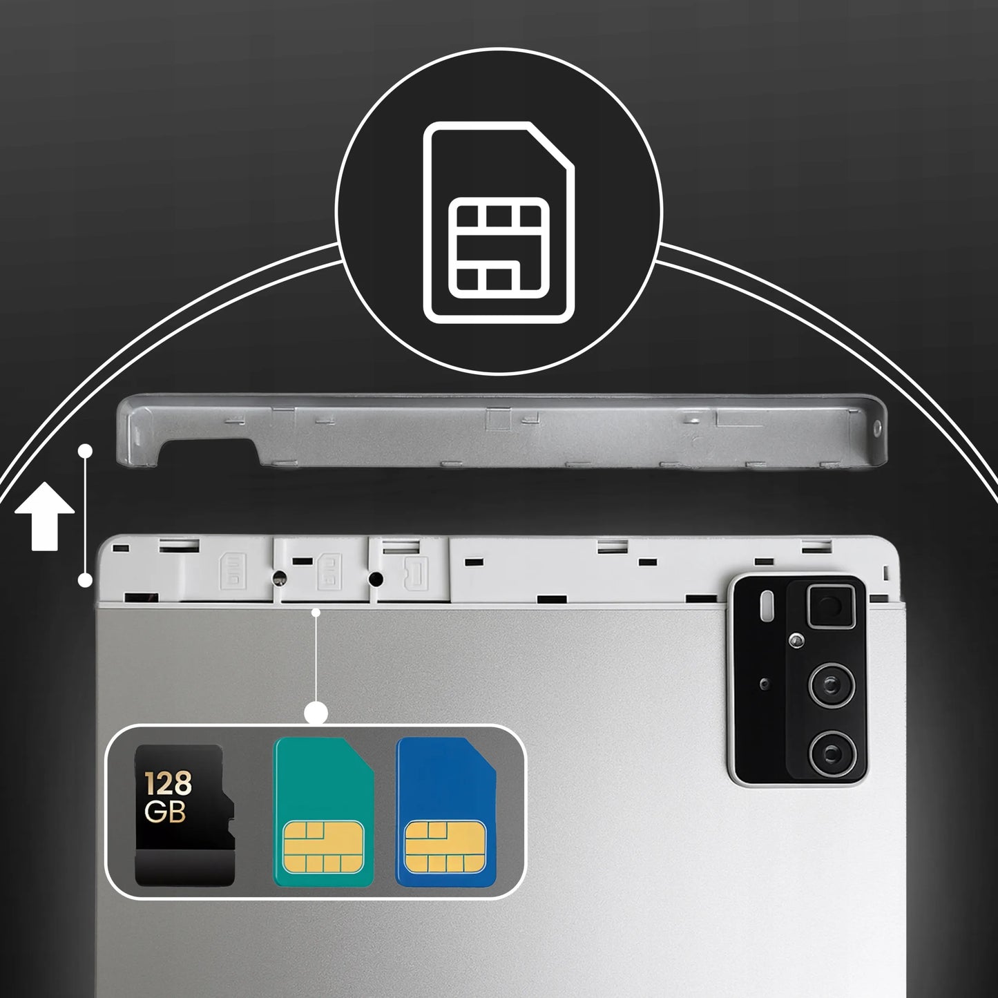 Planšetinis kompiuteris 10" 4GB+64GB Android Wi-Fi SIM BT 1280x800