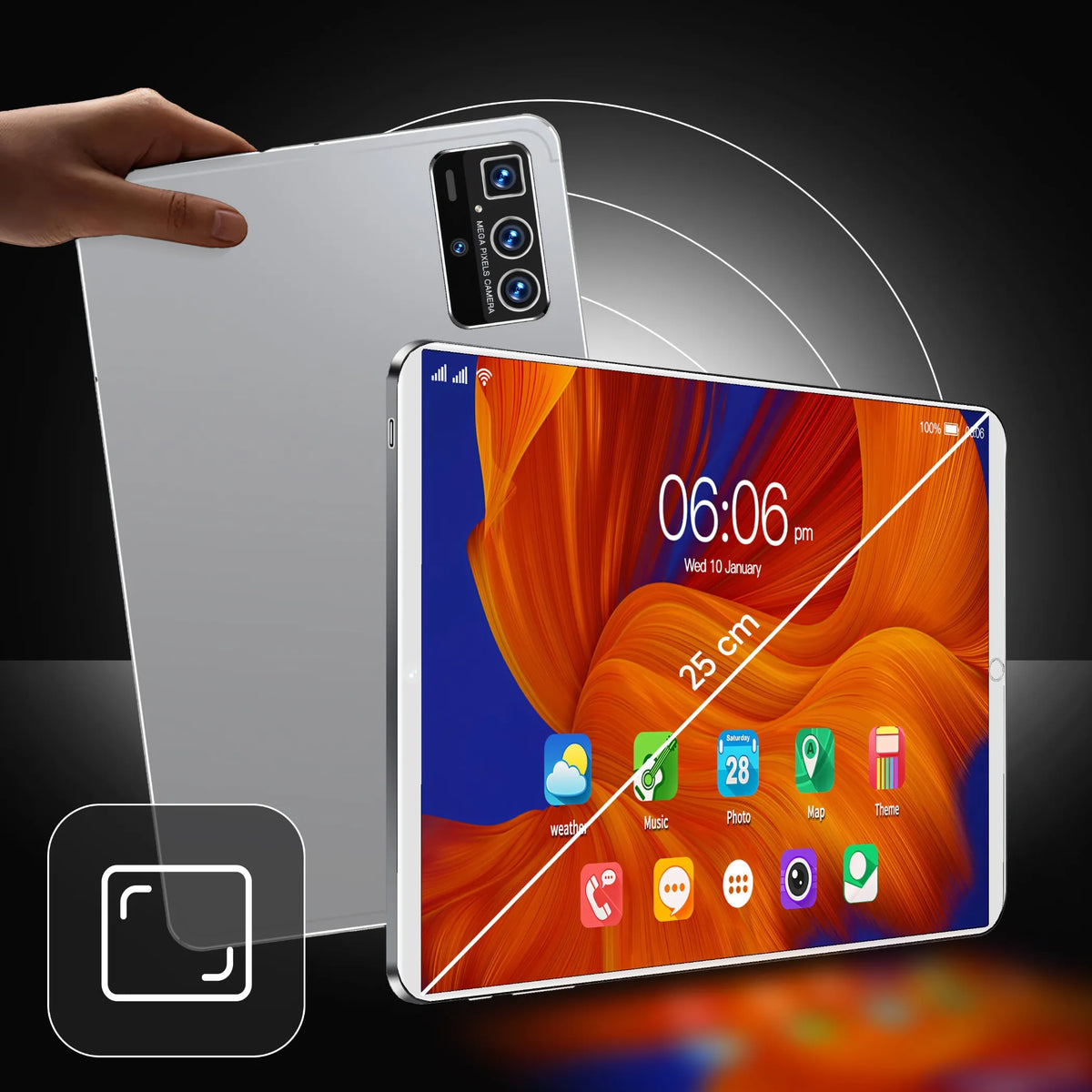 Planšetinis kompiuteris 10" 4GB+64GB Android Wi-Fi SIM BT 1280x800
