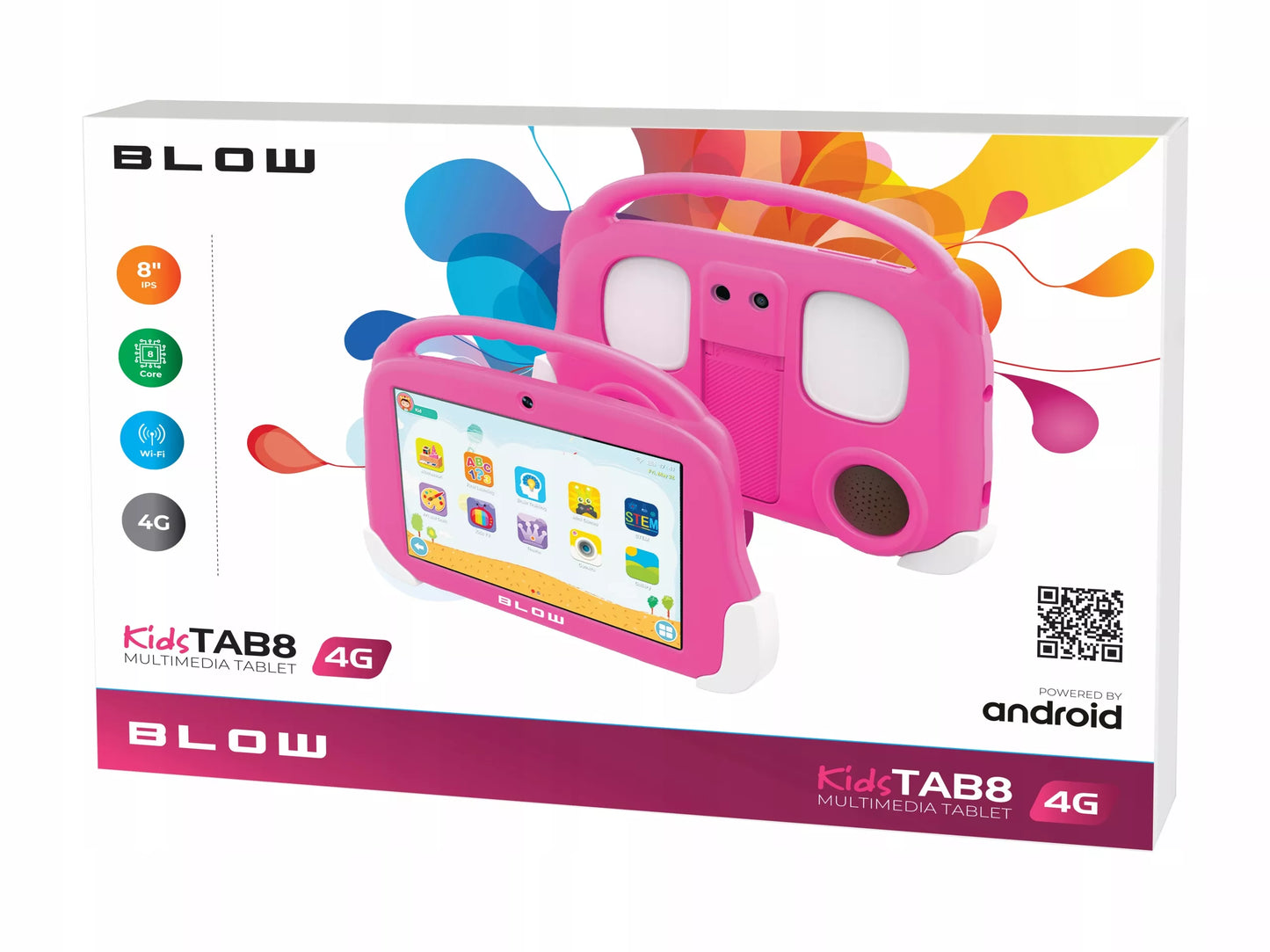 Planšetinis kompiuteris vaikams 8" 4G LTE 4/64GB WiFi GPS Dėklas Edukacinis