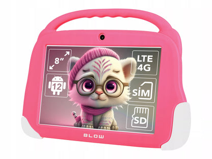 Planšetinis kompiuteris vaikams 8" 4G LTE 4/64GB WiFi GPS Dėklas Edukacinis