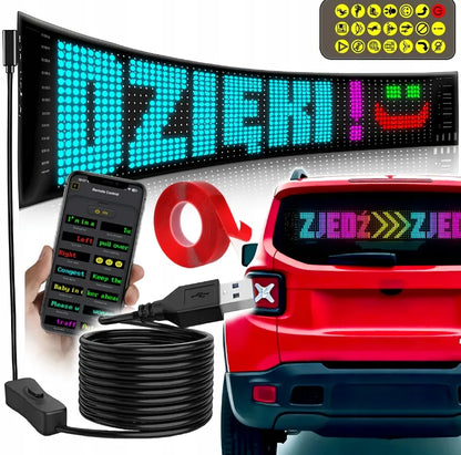 LED lenta TIR 38x10 automobilinė žinutė su programėle ir gestų signalizacijos funkcija